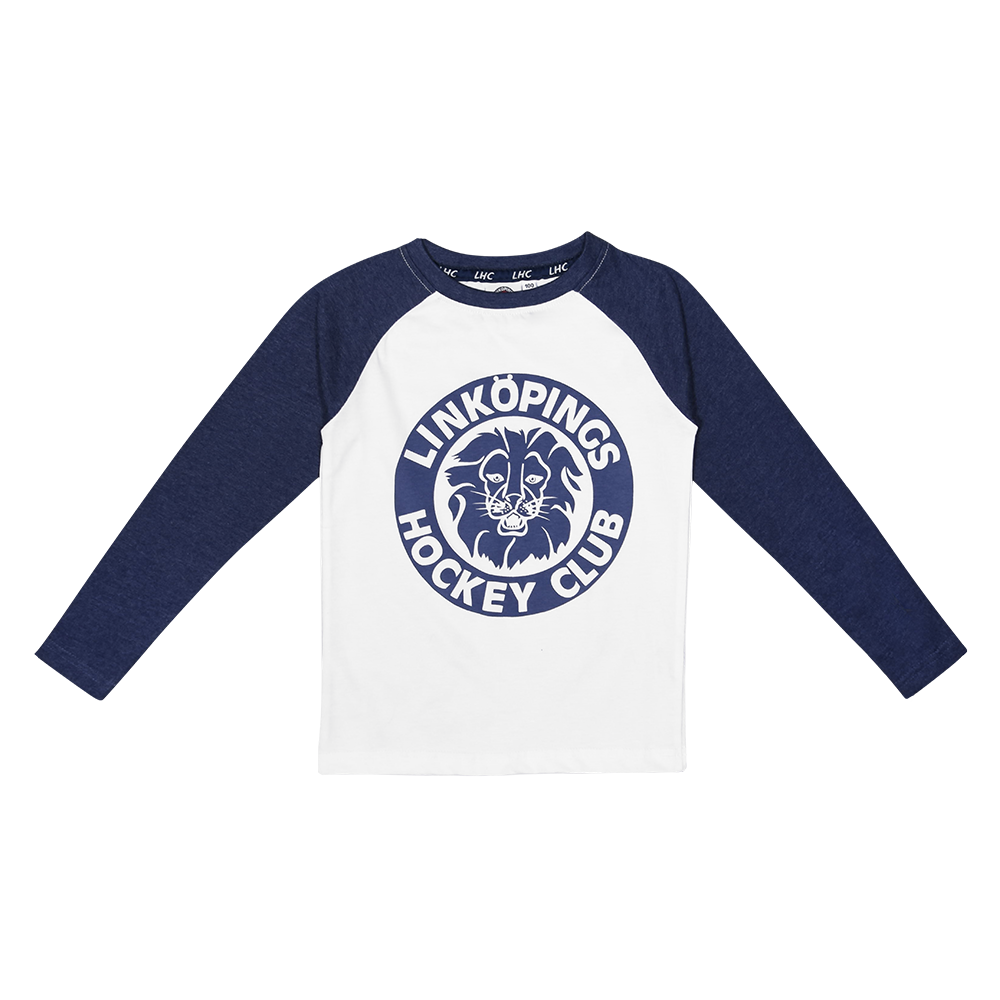 Långärmad T-shirt blå och offwhite BARN